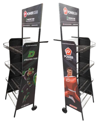 Display Promocional Aramado de Chão com Rodízios