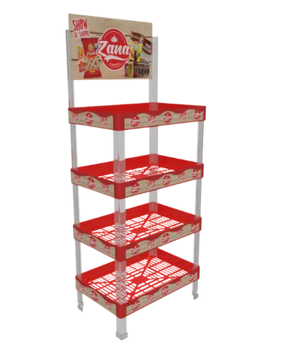 Display de Plástico Injetado com 4 bandejas 60x40