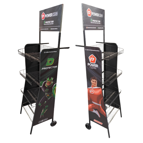 Display Promocional Aramado de Chão com Rodízios